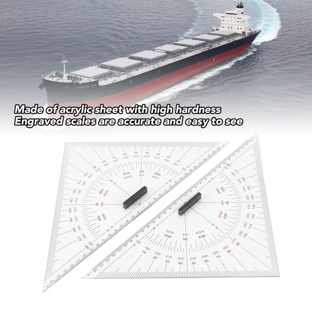 2pcs Chart Drawing Triangle Ruler, 11.81in Course Positioning #611