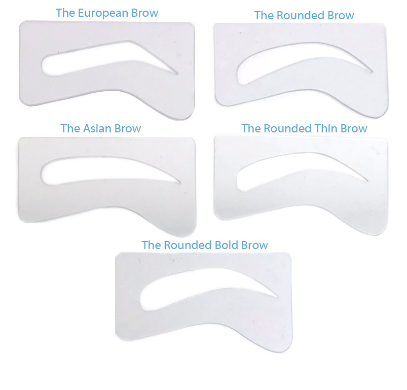 25 Microblading Eyebrow Stencil Template Permanent Makeup THICK Brow Stencils