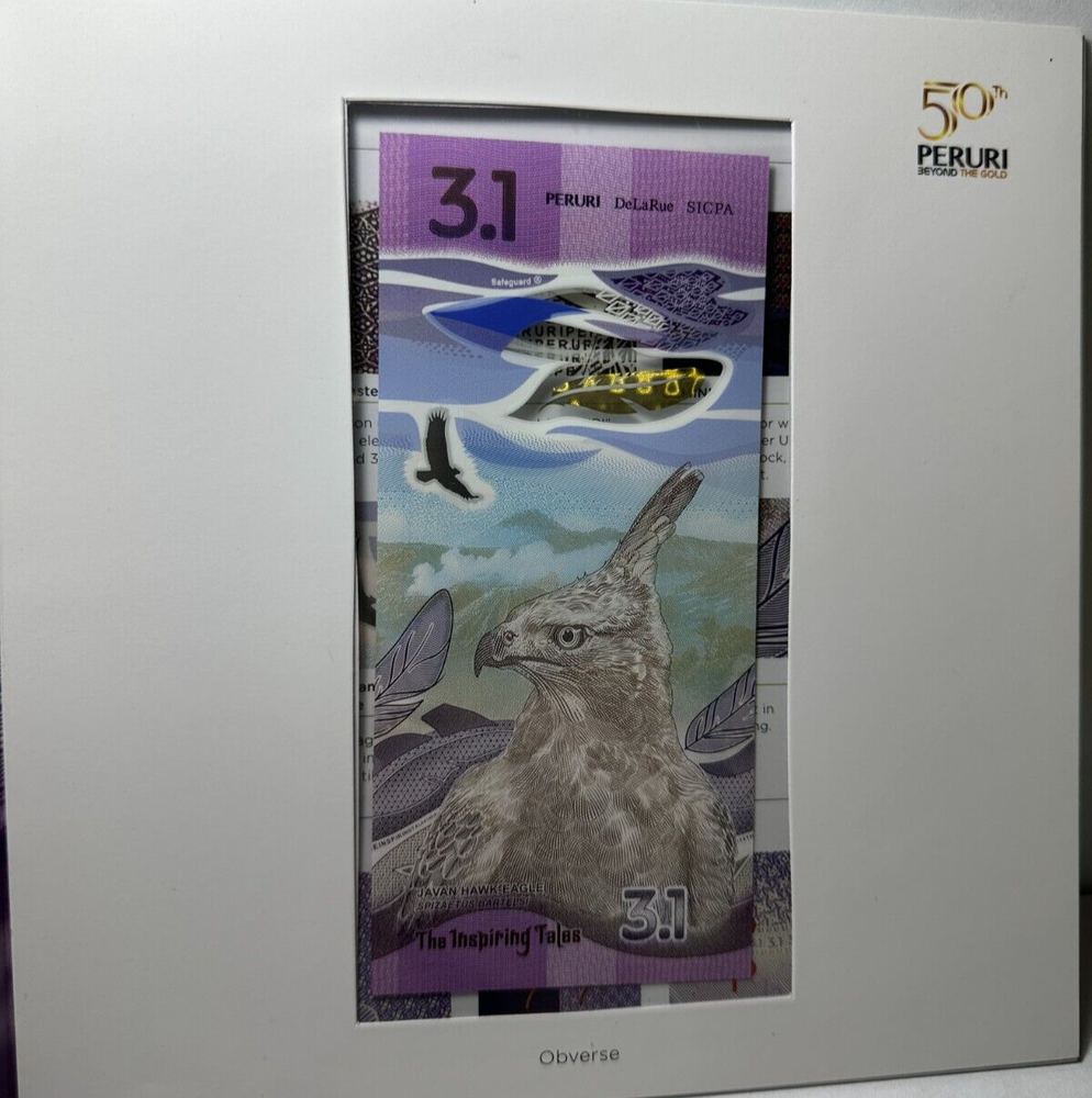 Indonesia Test Note/House Note 3.1 PERURI Polymer UNC Incl Folder