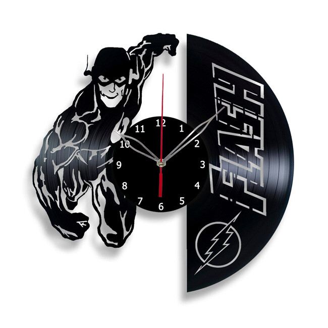 Vinyl Clock  Flash Wall Clock Unique Art Design Vinyl Wall Clock 16
