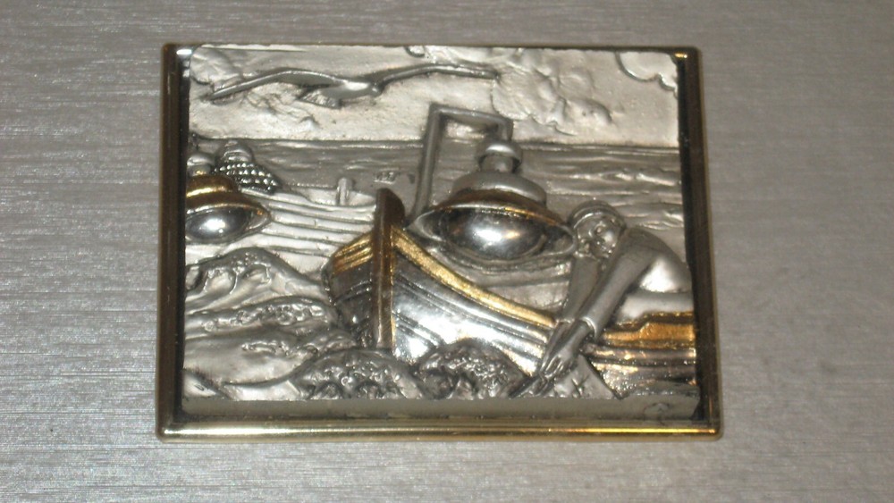 Unique Framed 925 Art Fishing Scene Read description.