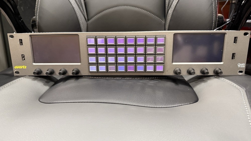 Evertz CP-2232E Advanced System Control Panel, 2RU, Two Touchscreens, 32 Button