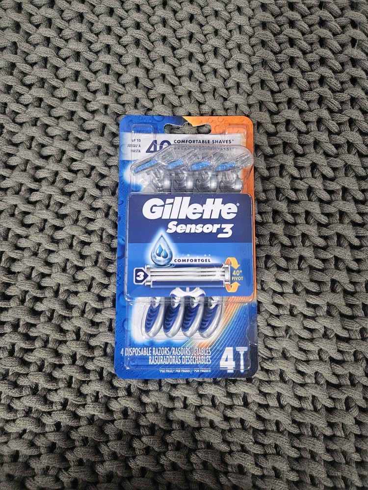 Gillette Sensor3 Smooth Shave Disposable Razor, 4 Count