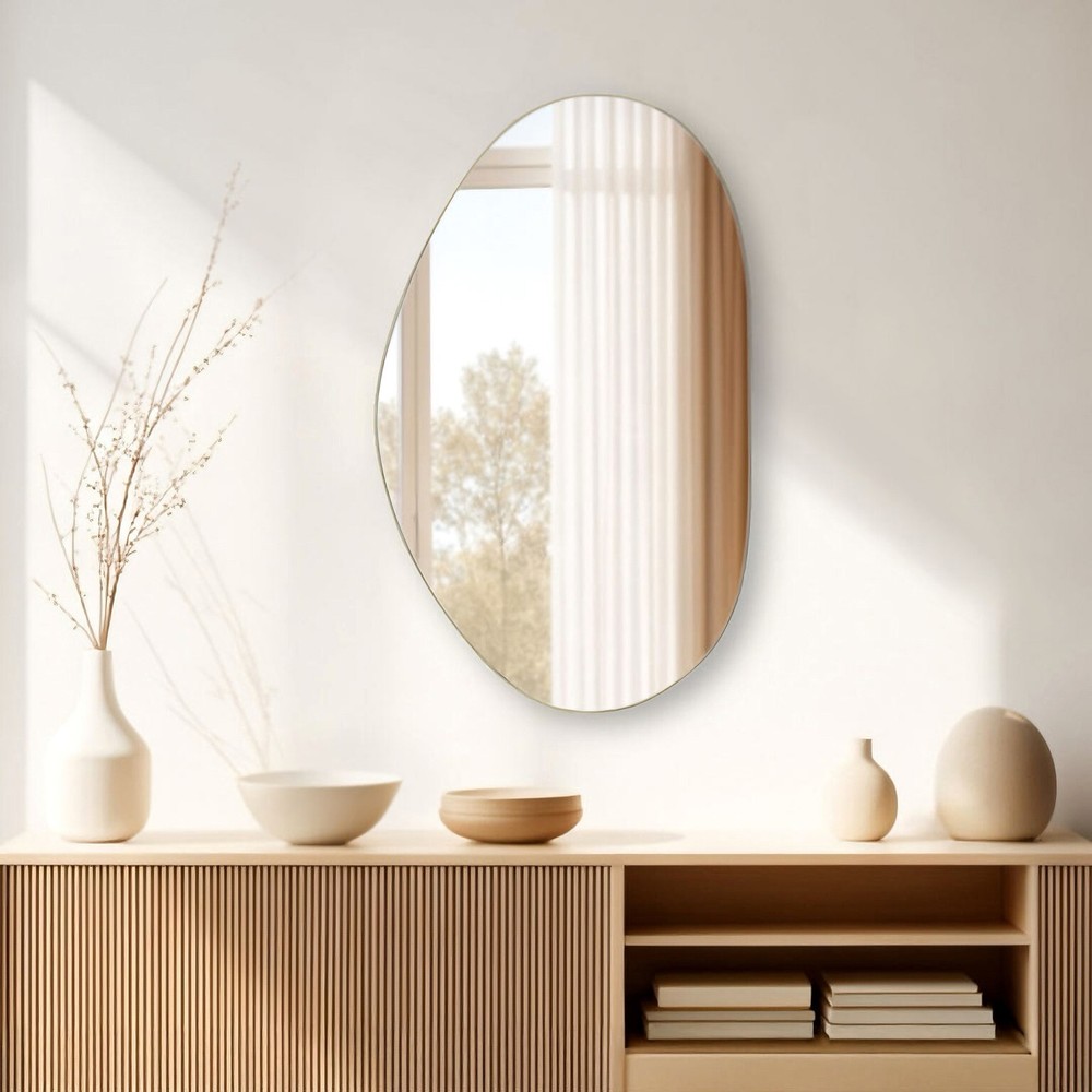 Freya Selene Asymmetrical Gold Edge Wall Mirror