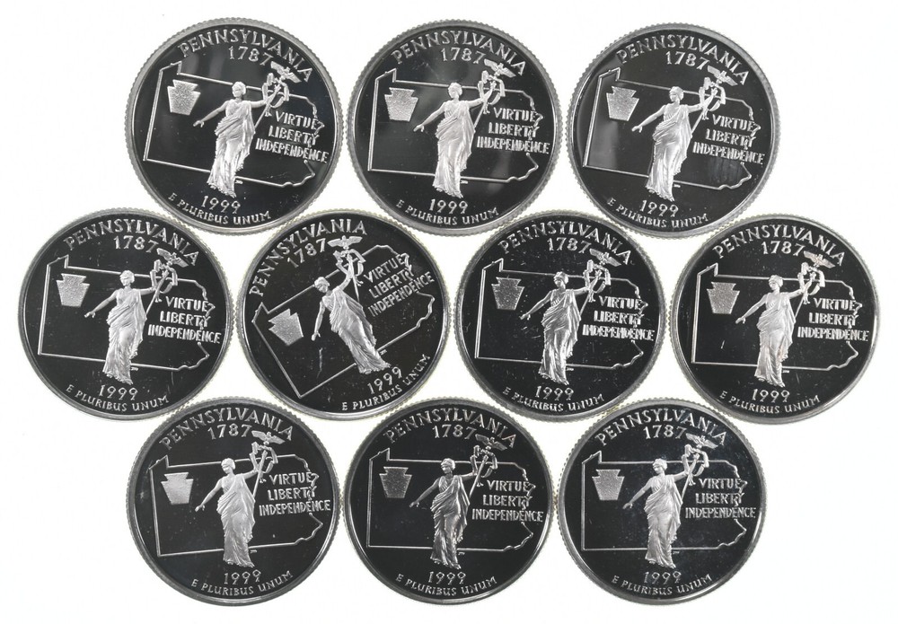 1999-S Silver Washington State Quarter Proof Pennsylvania