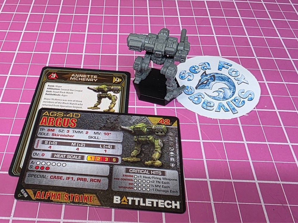 BattleTech Argus Mech -- Second Star League Assault Lance + Cards