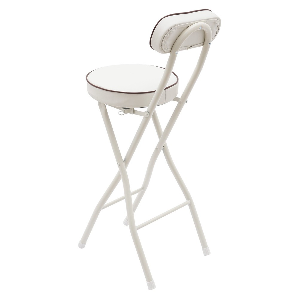 2 Pcs Folding Bar Stool with Backrest Tall Foldable Stool Chair Portable High...