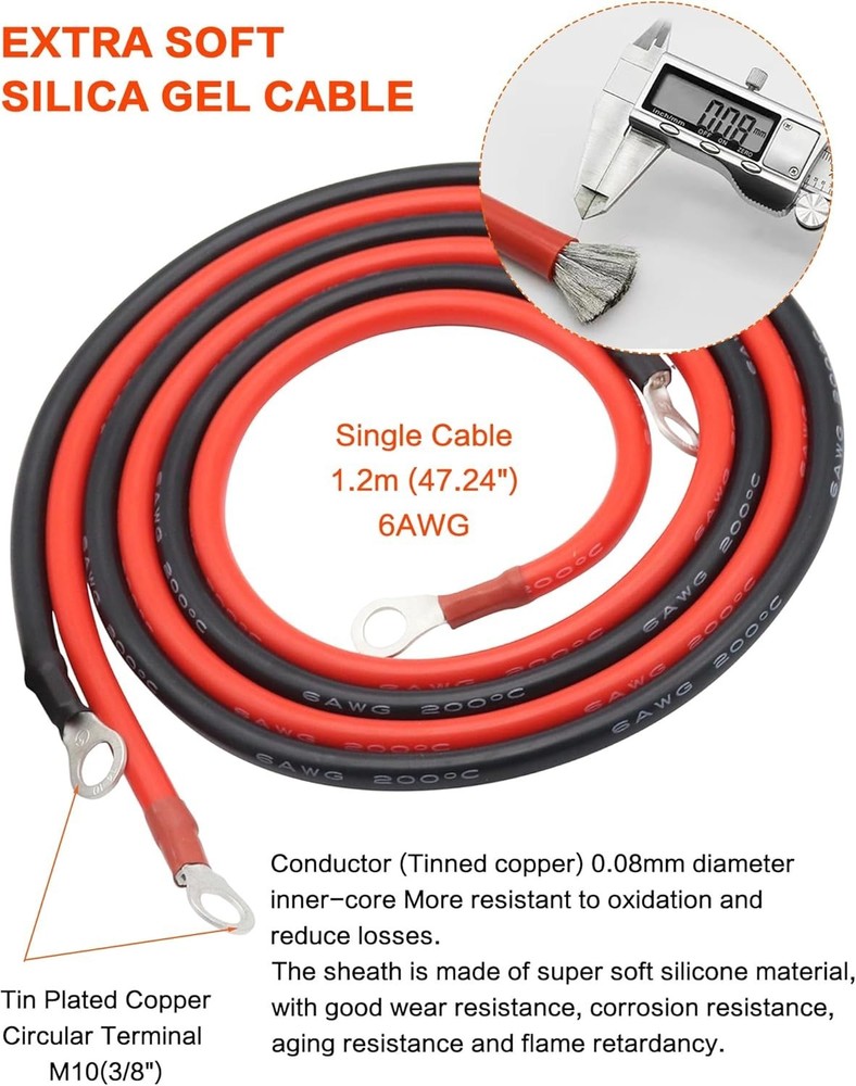 Versatile Battery Relocation Kit: 250A Remote Jump Post with Durable Cables