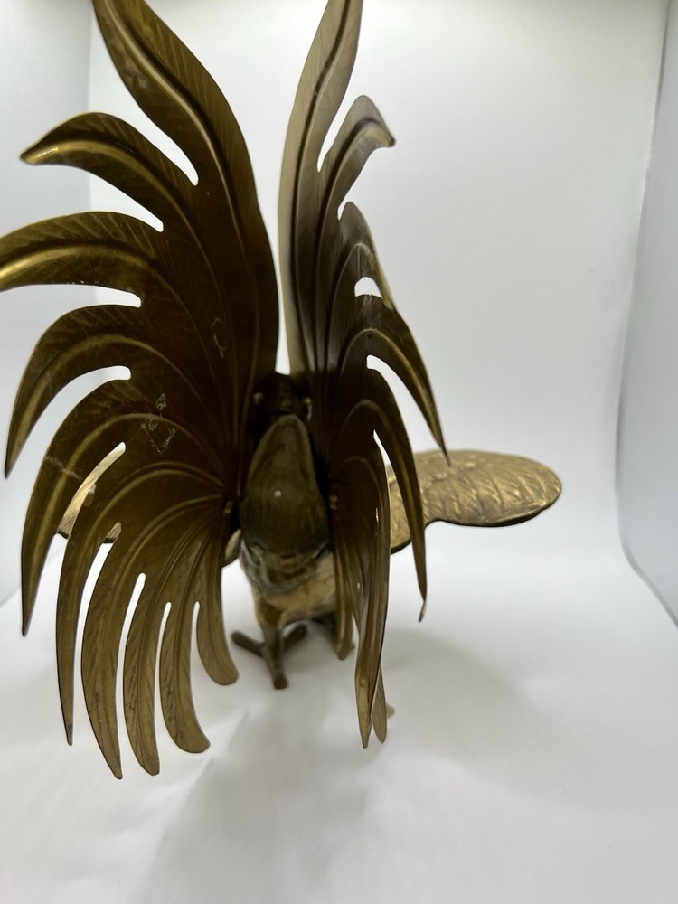 Brass Fighting Roosters Vintage Pair Solid Brass
