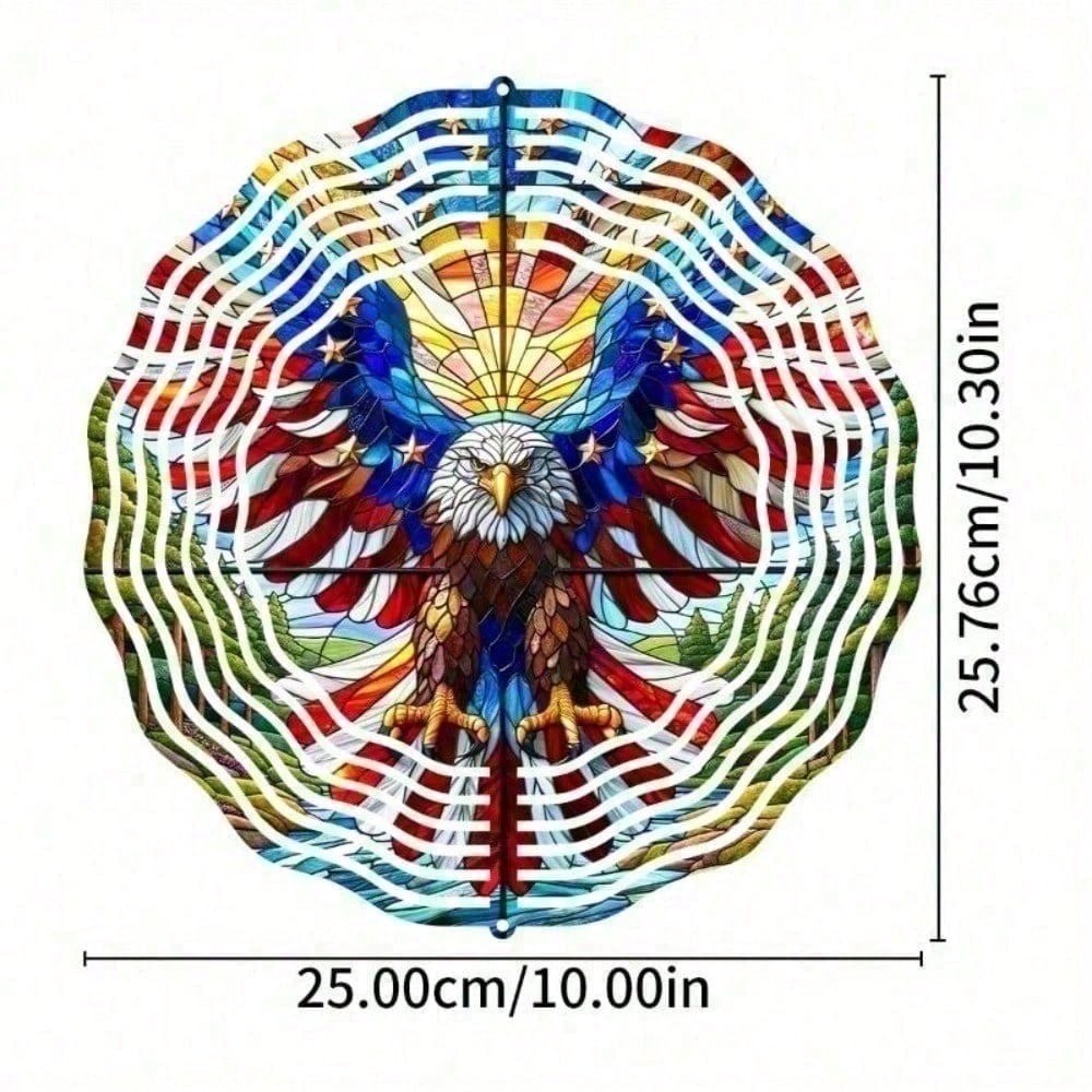 3D American Flag Wind Spinner - Patriotic Eagle Spinner