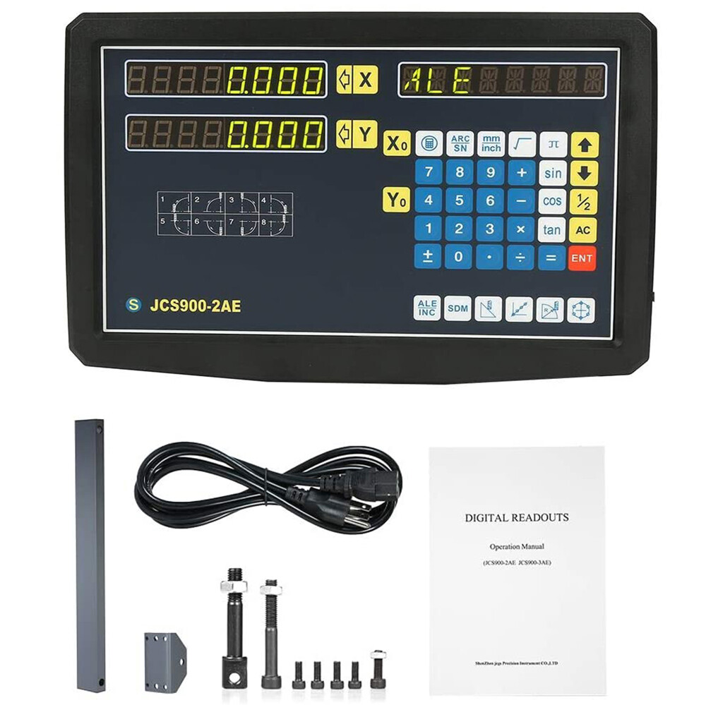 2 Axis Digital Readout+ Scale Kit For Milling Lathe Machine + Precision Linear