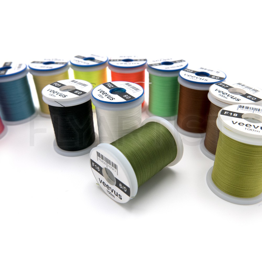 VEEVUS THREAD 6/0 - Fly Tying & Jig Material Spool Strong - 13 Colors Available!