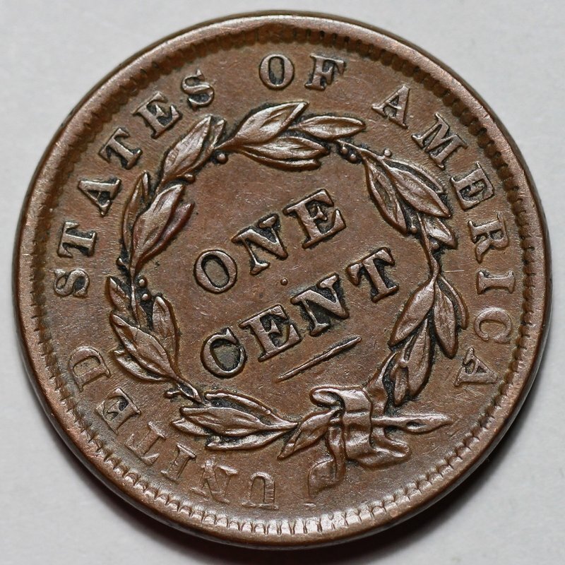 1838 Coronet Head Large Cent - Scratch - US 1c Copper Coin