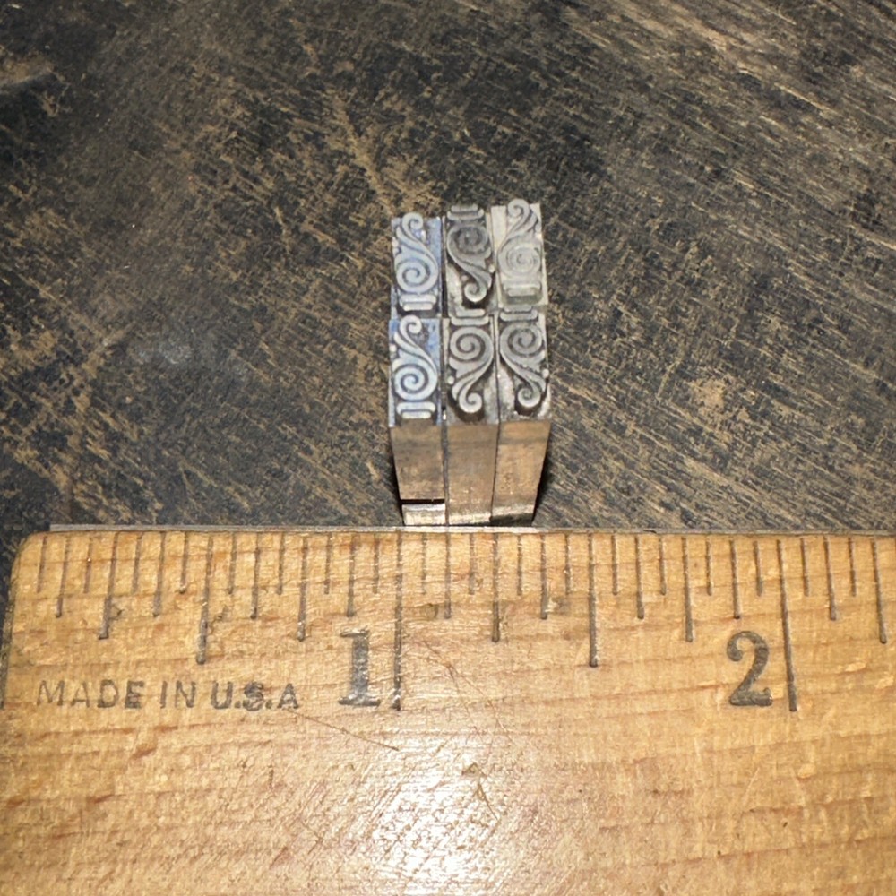 Printing Blocks “ 6 Ornamental Borders “ Small Lead Dingbats