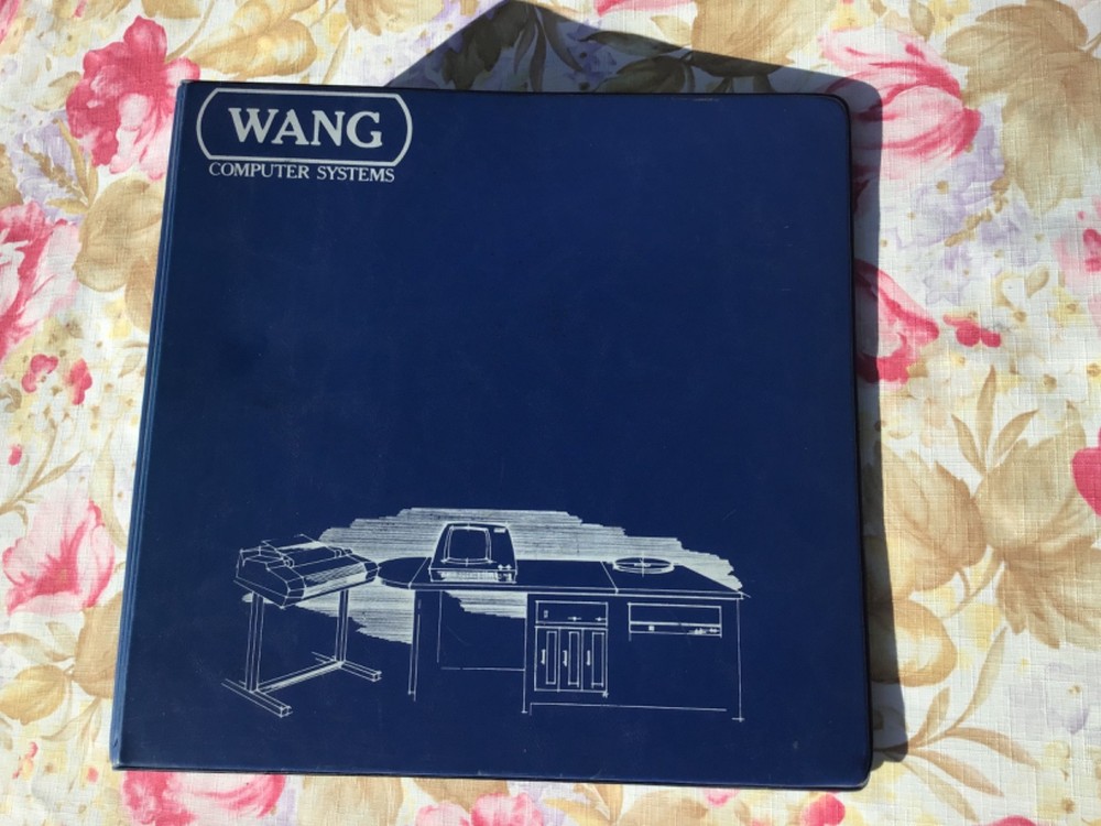 WANG 3-Ring Binder. WANG Computers / WANG Labs. Hard cover 3-ring BINDER.