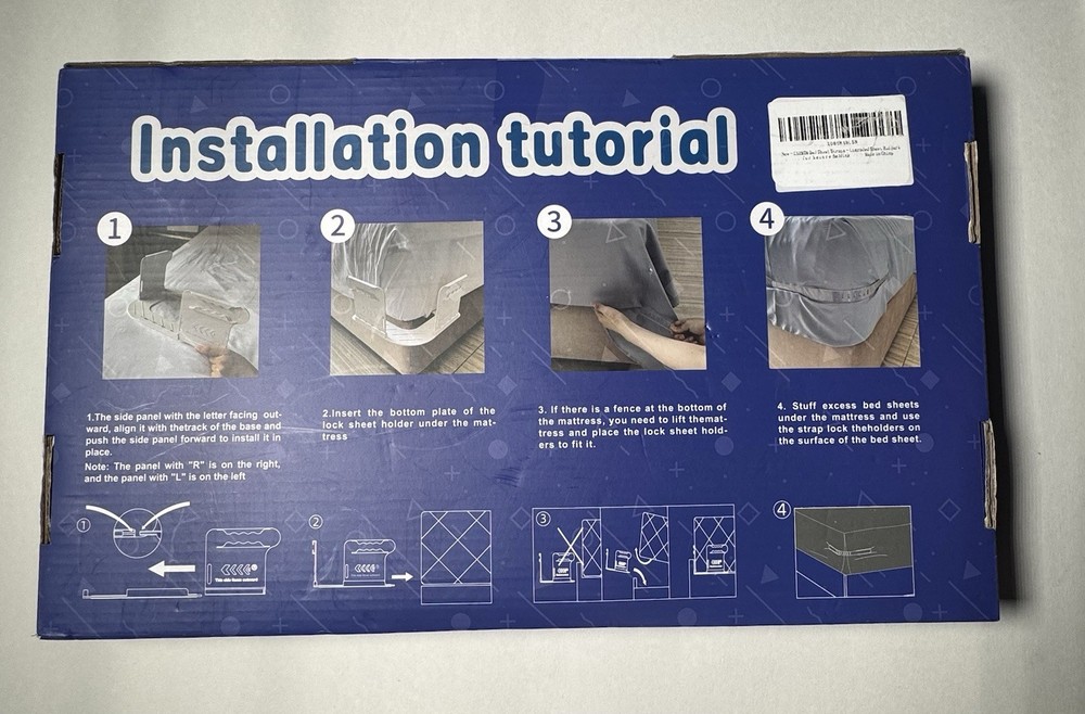 NIB Lock Bed Sheet Holders Keep Bedding Tight Secure 4 Pack White