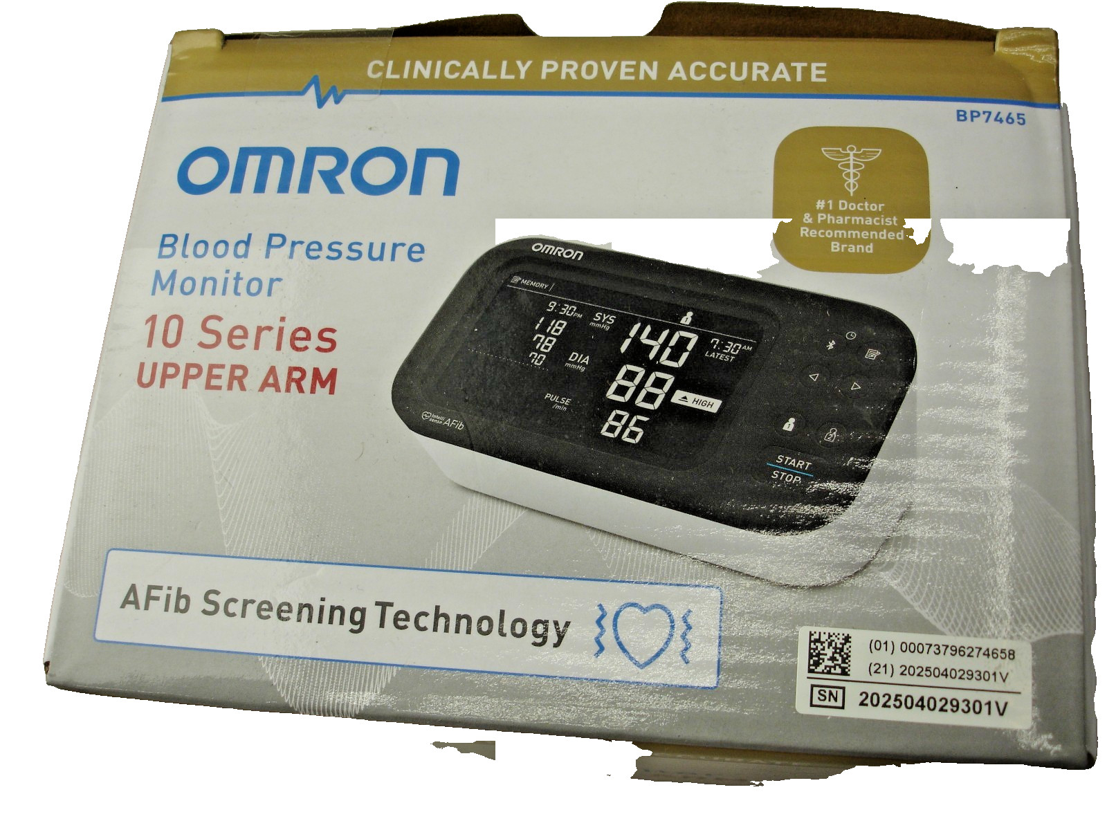 Omron® 10 Series® Upper Arm Blood Pressure Monitor, BP7465 w/ adapter - NEW