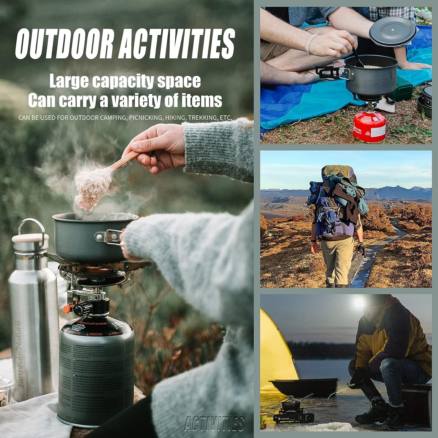 Tactical Camping Storage Bag 11L Outdoor Tote Bag Camping Cookware Organizer Bag