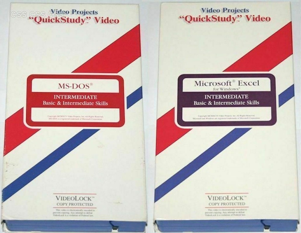 Video Projects Quick Study How to Learn Excel MS DOS Office Computer Skills VHS