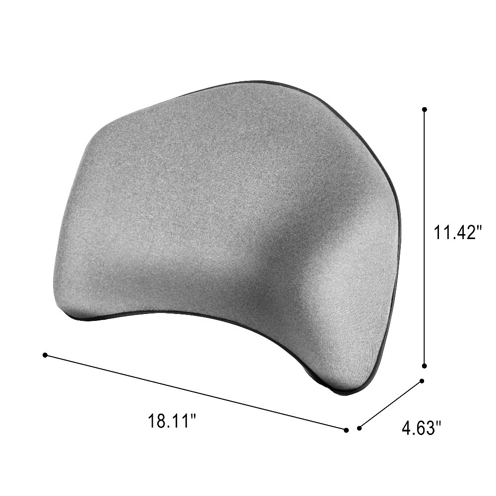1Piece Ergonomic Lumbar Support Memory Foam Polyester Gray - Universal Fit