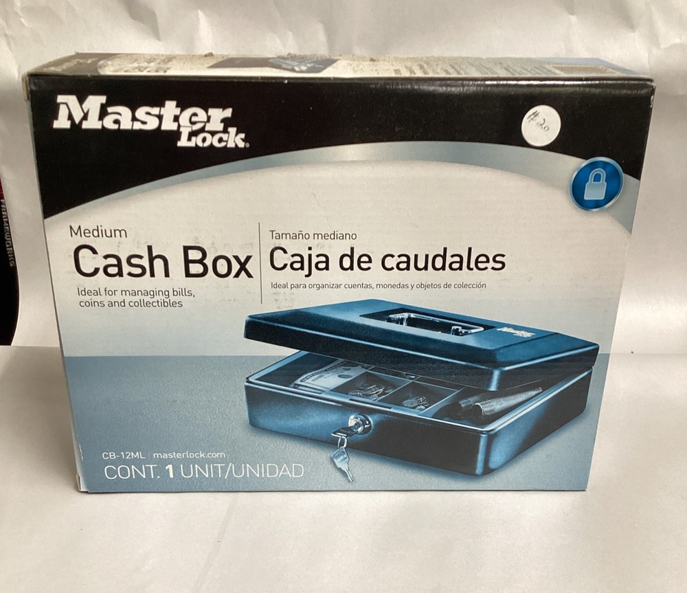Master Lock 12Ft Keyed Cash Box with Handle - New