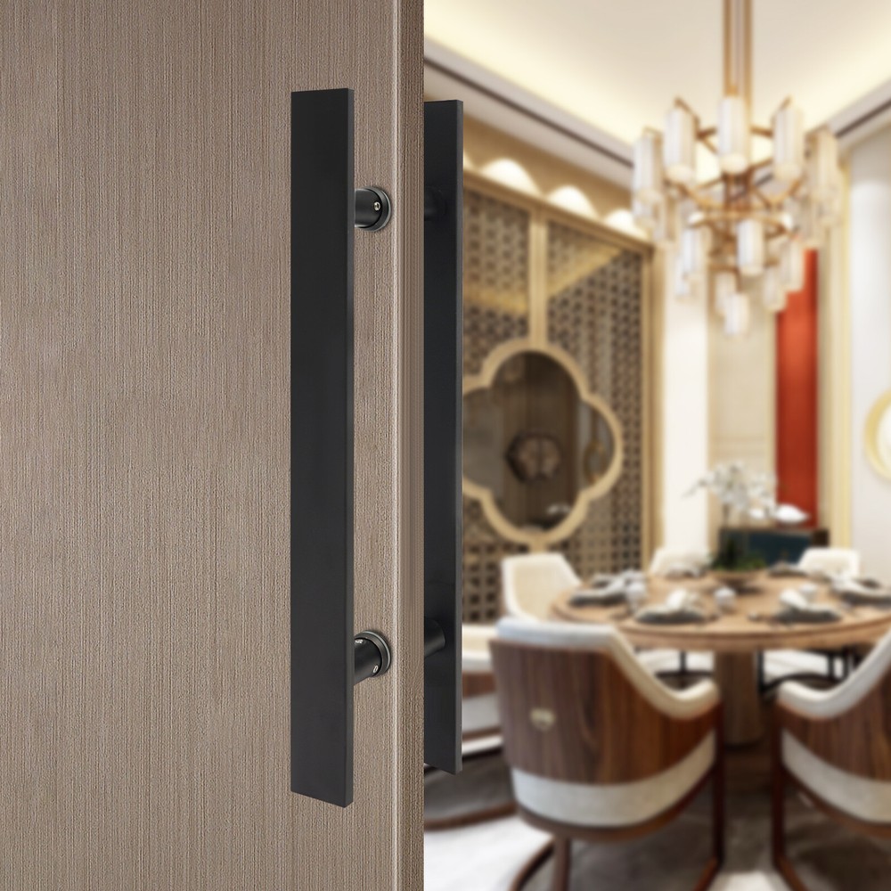 H Shape Stainless Door Handle Pull Push Sliding Double Sided Barn Door Handle