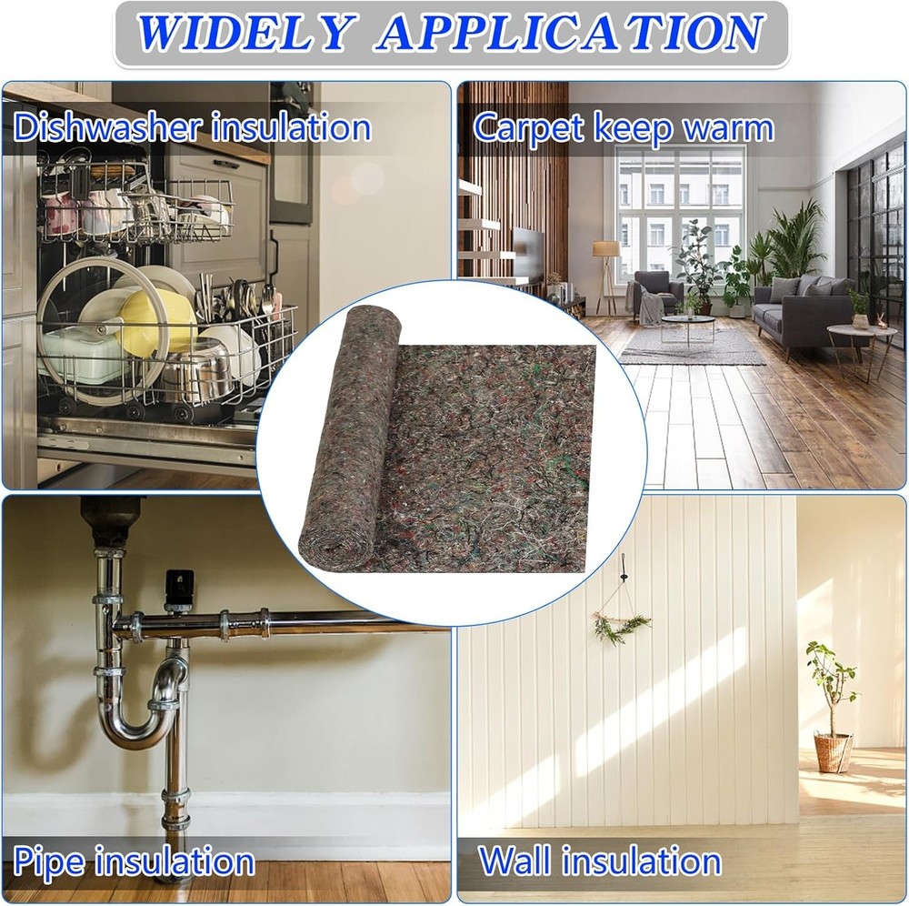 2Pcs Dishwasher Insulation Blanket - Wall & Pipe Insulation Blanket