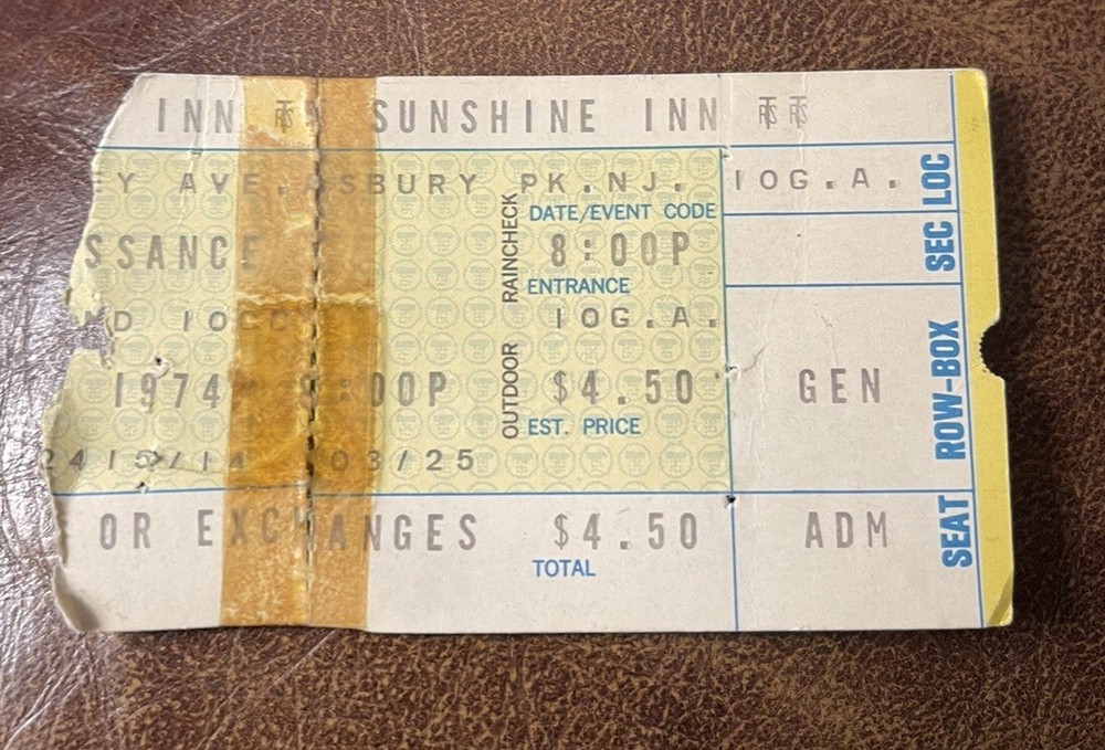KISS/RENAISSANCE/TRUTH RARE EARLY CONCERT TICKET STUB ASBURY PARK, NJ 03/29/1974