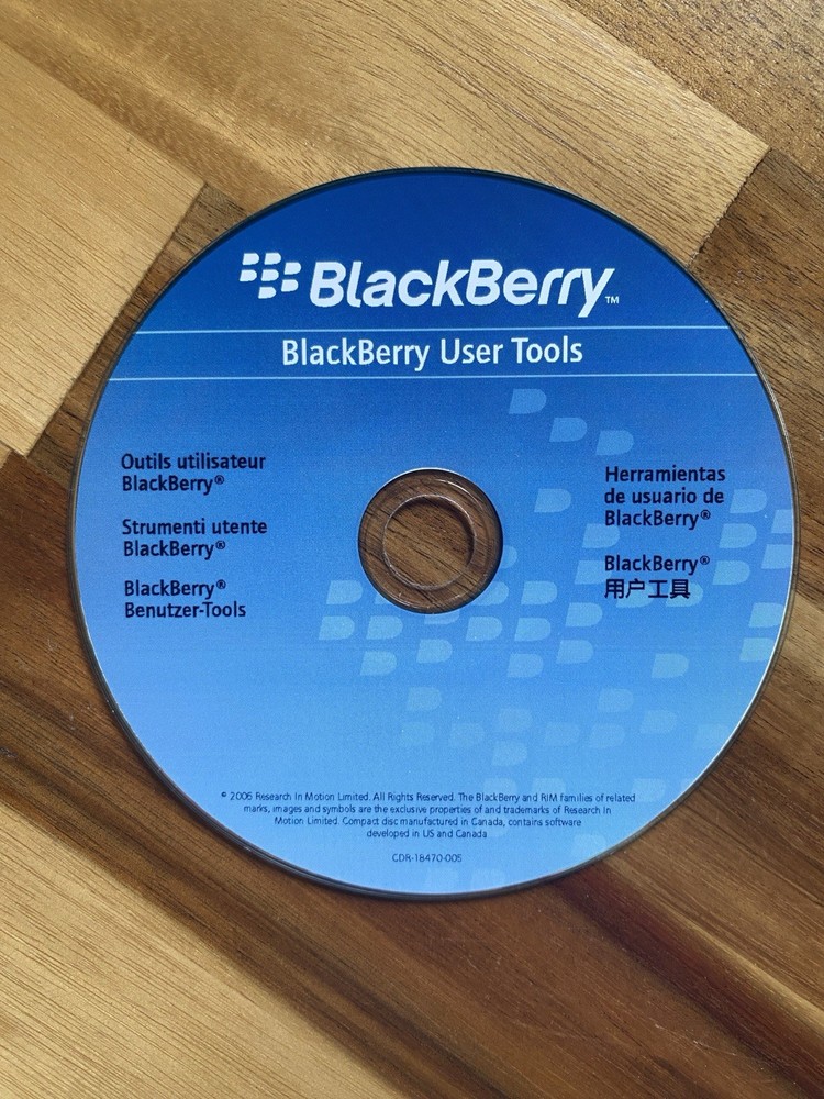 Blackberry User Tools CD Disc Software 2006