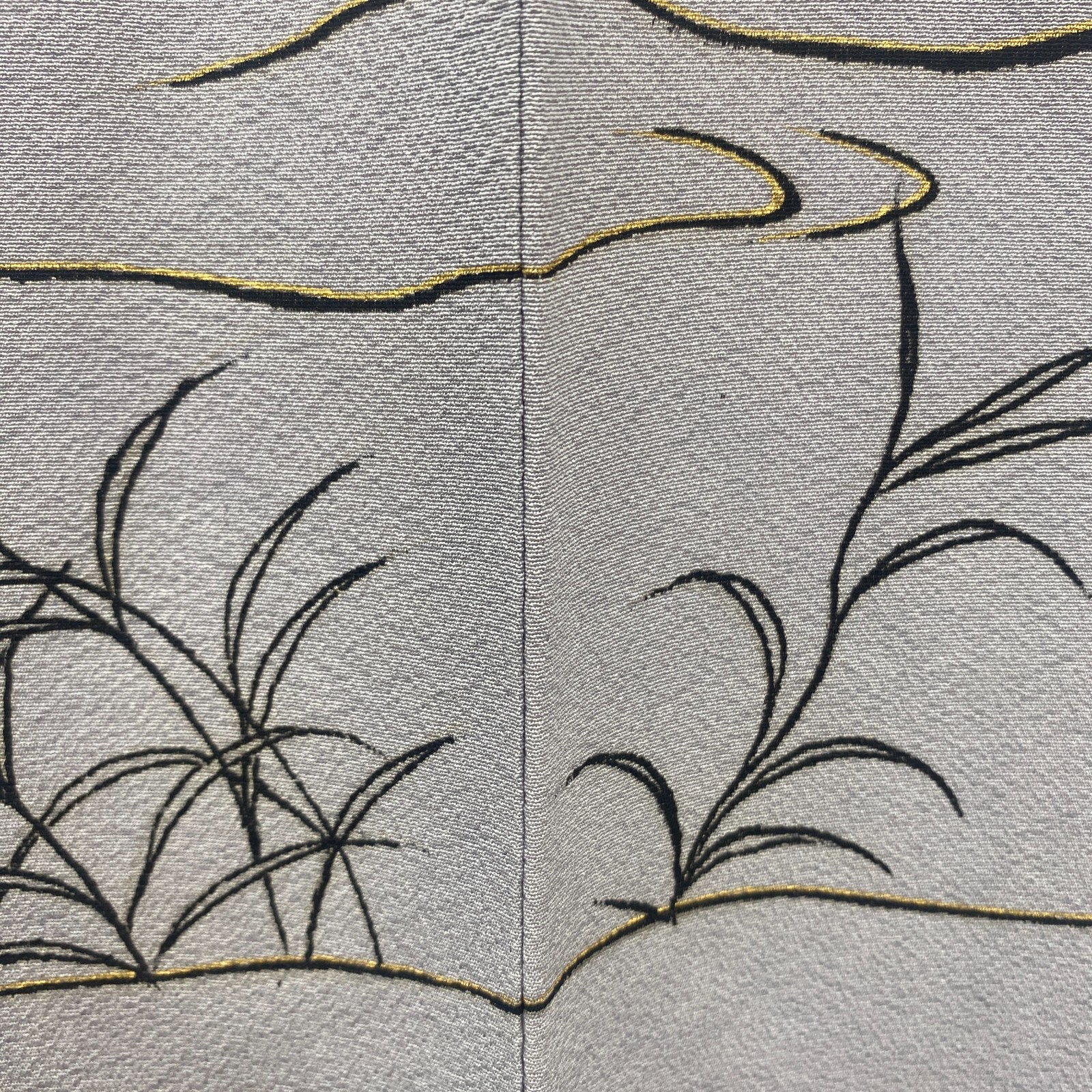 Japanese Vintage Kimono Haori Jacket Polyester Gray Traditional Authentic 35 in