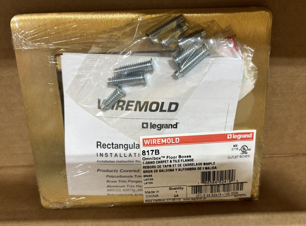 Wiremold 817B Carpet and Tile Flange