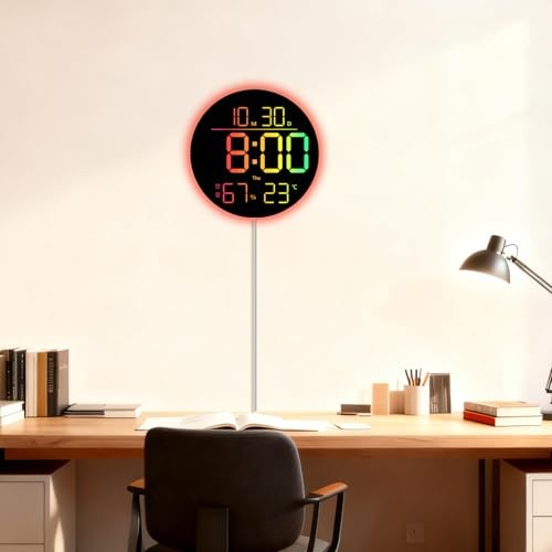 10 Inch LED Digital Wall Clock with RGB Backlight and Countdown Timer｜11