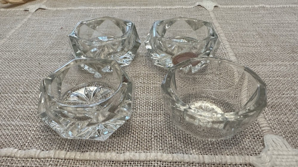 Vintage Czechoslovakia Glass Salt Cellars