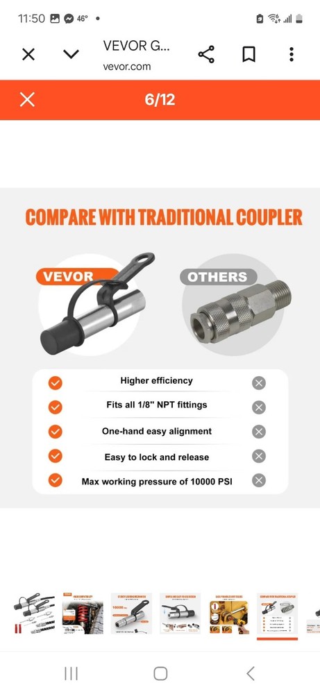 Vevor Locking Grease Coupler Th-46-7D