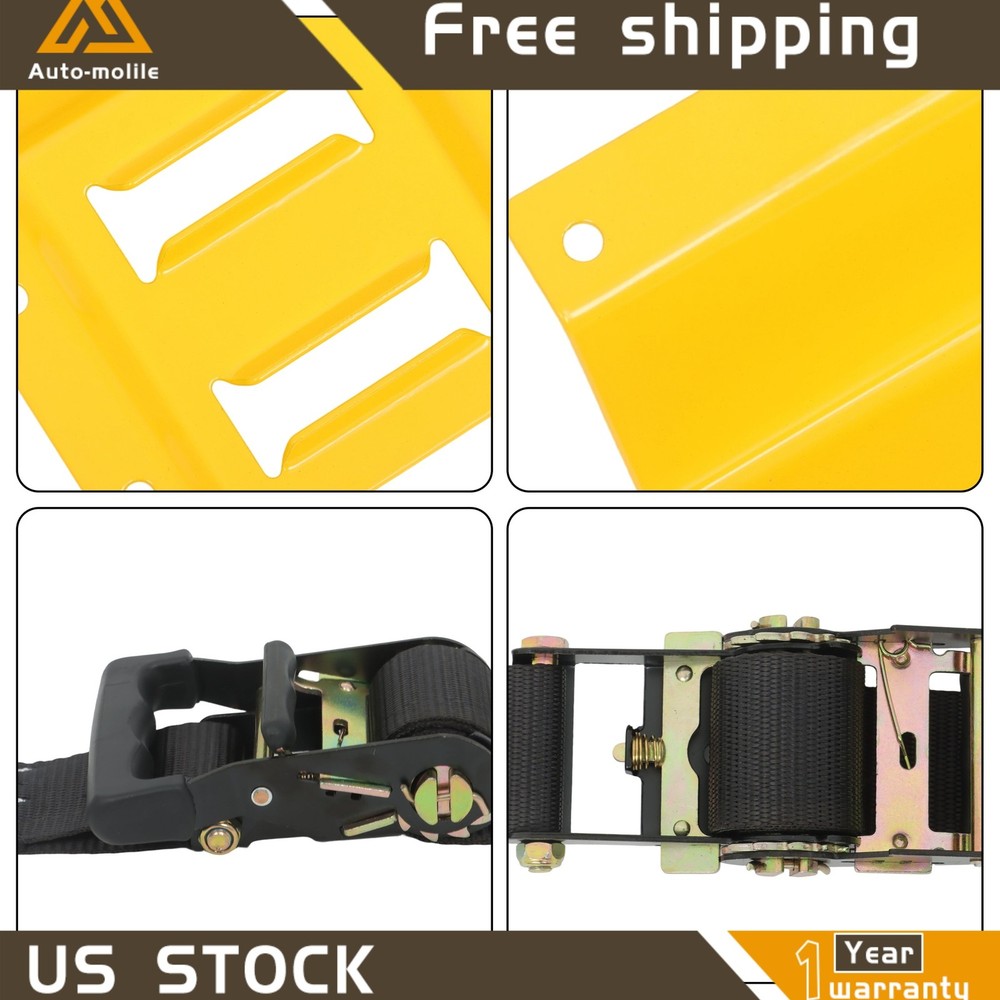 Heavy Loads E Track System With Wheel Chock 6' Black Ratchet Tie Down Straps