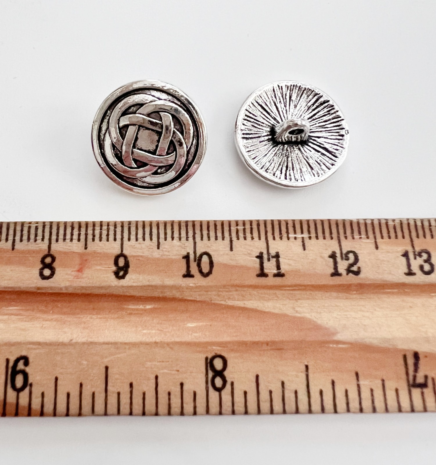 10PC Antiqued Silver Celtic Metal Buttons Shank Buttons Crafts Sewing 17mm