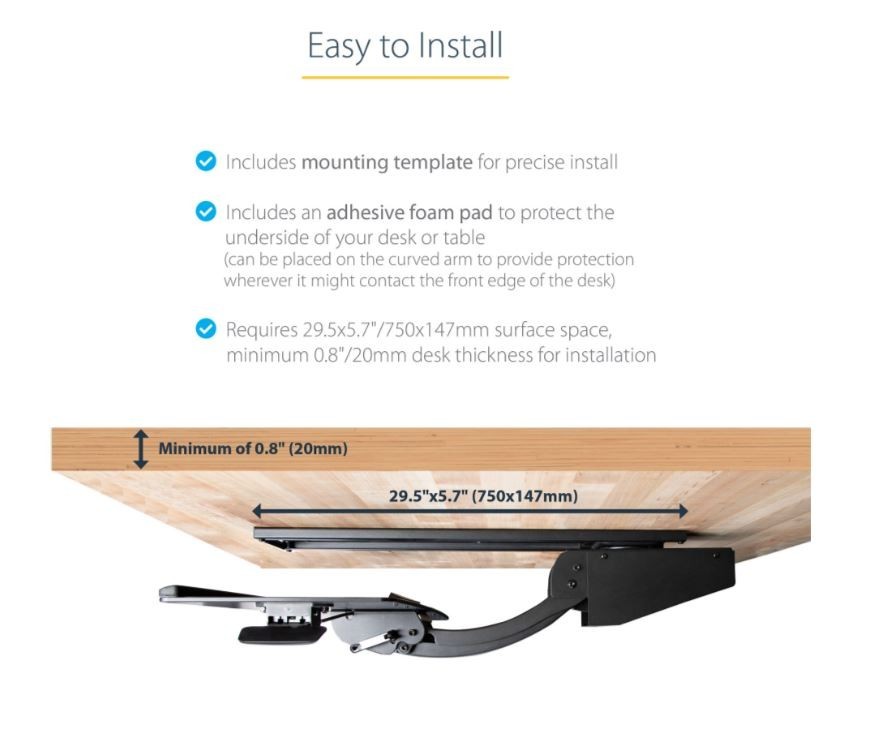 StarTech Under Desk Keyboard Tray