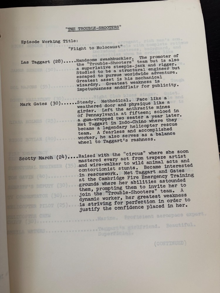 FLIGHT TO HOLOCAUST MADE FOR TV MOVIE SCRIPT 1976 ORIGINAL SCRIPT PATRICK WAYNE
