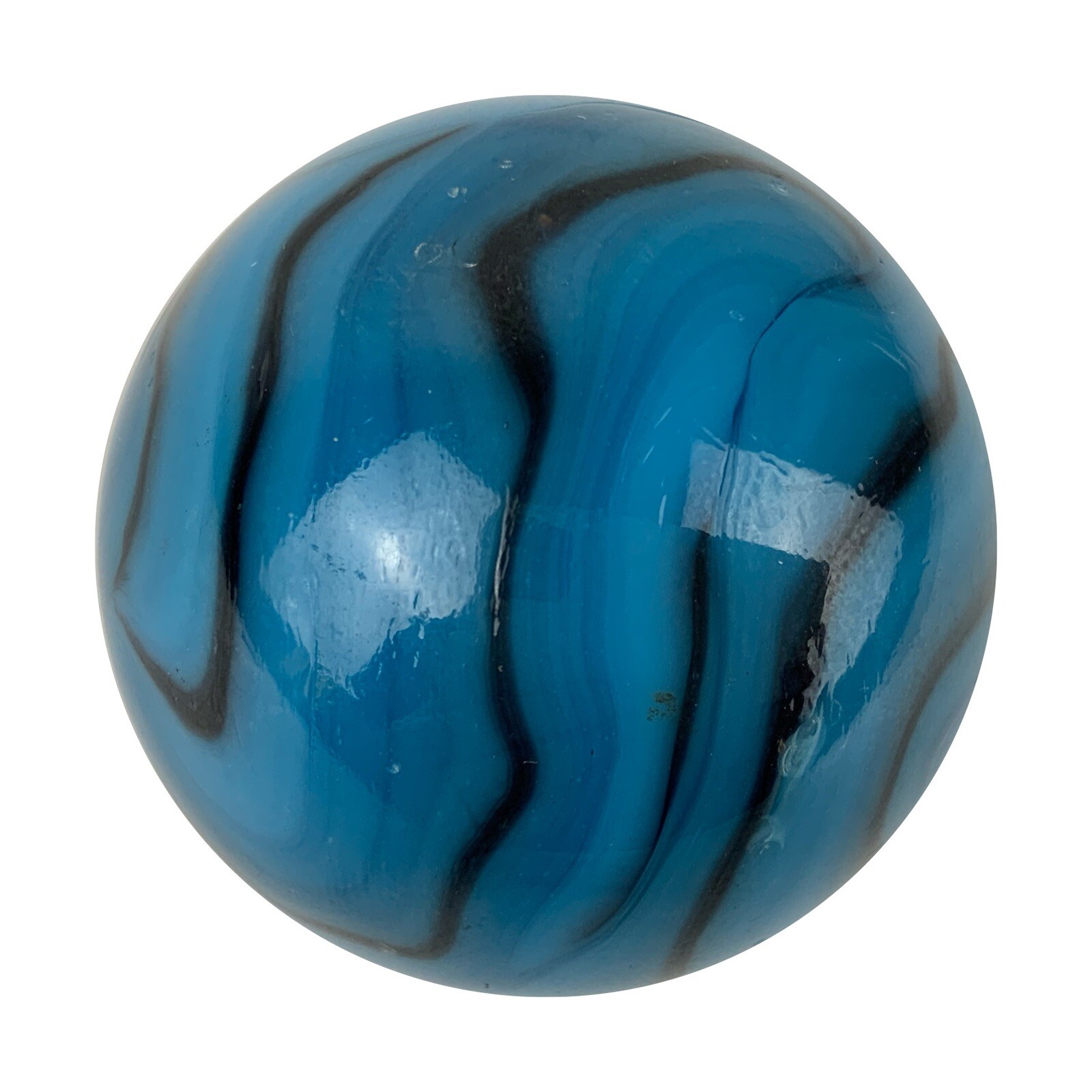 TOE BREAKER 50mm (2") BRONTOSAURUS Blue Swirl Marbles glass Toebreaker HUGE