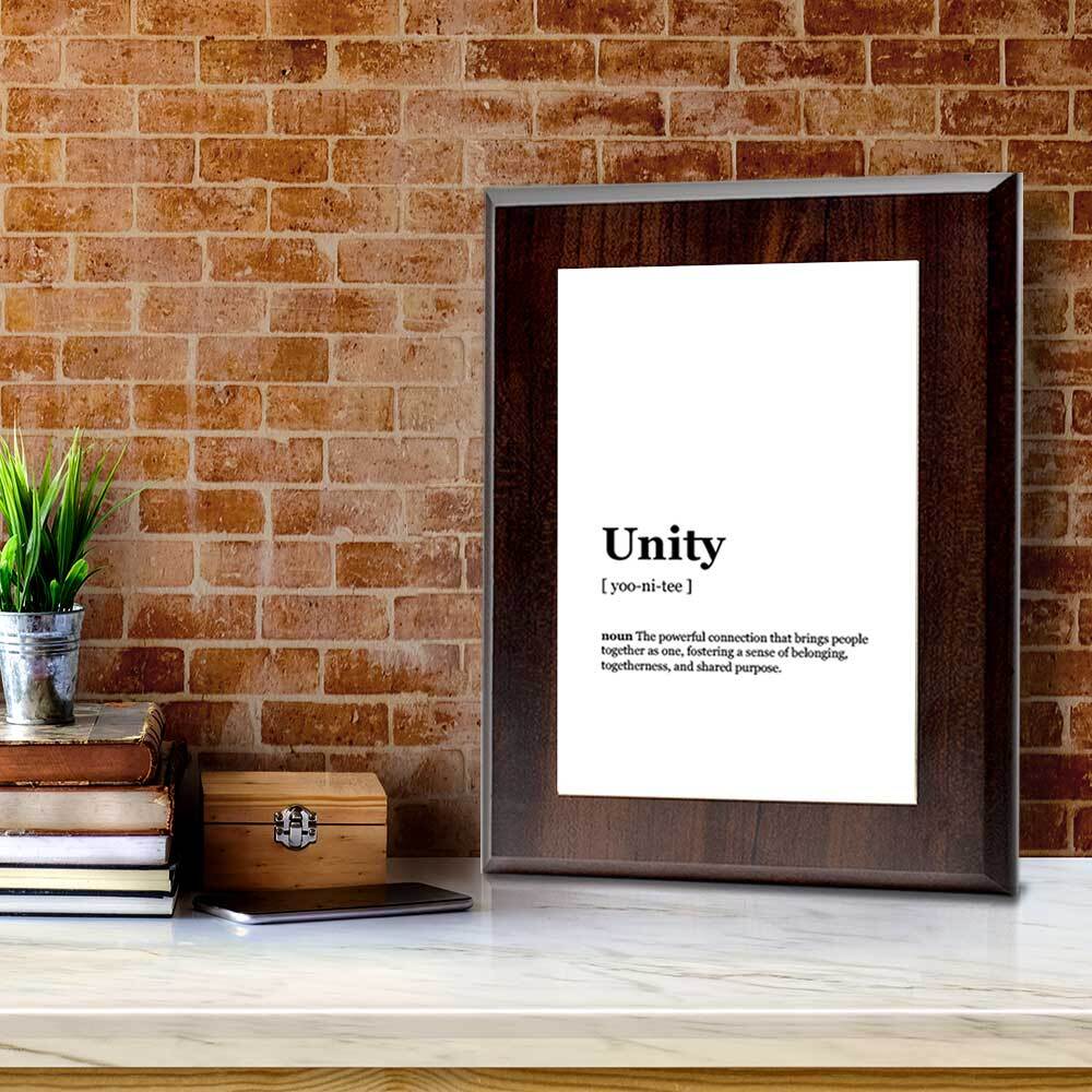 Unity Dictionary Definition Decorative Wall Plaque With Easel Acrylic Stand
