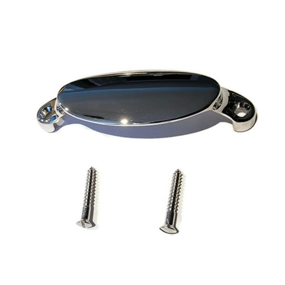 Drawer Bin Pull - Cast Polished Nickel plated Brass Bin Type Pull - Kitchen Bin