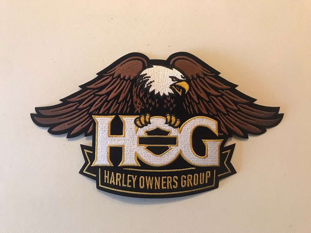 Large 10 3/4" Harley Davidson Owners Group Patch HOG Eagle Jacket Vest Wings
