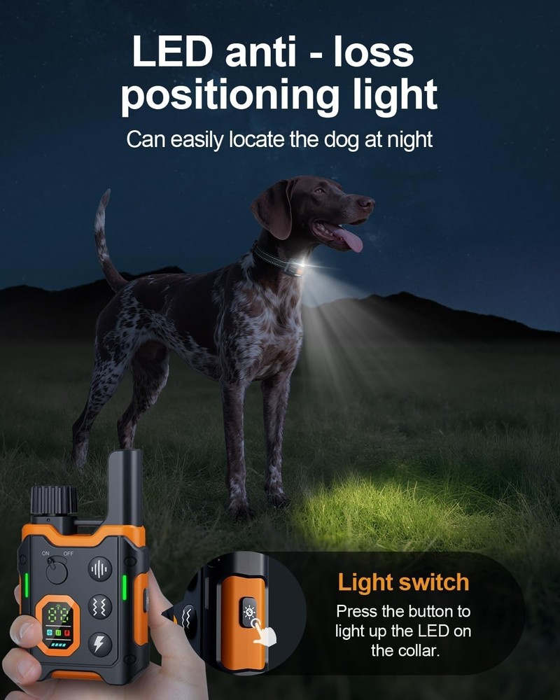Electronic Dog Shock Collar for Large, Medium, Small Dogs - Adjustable & Durable