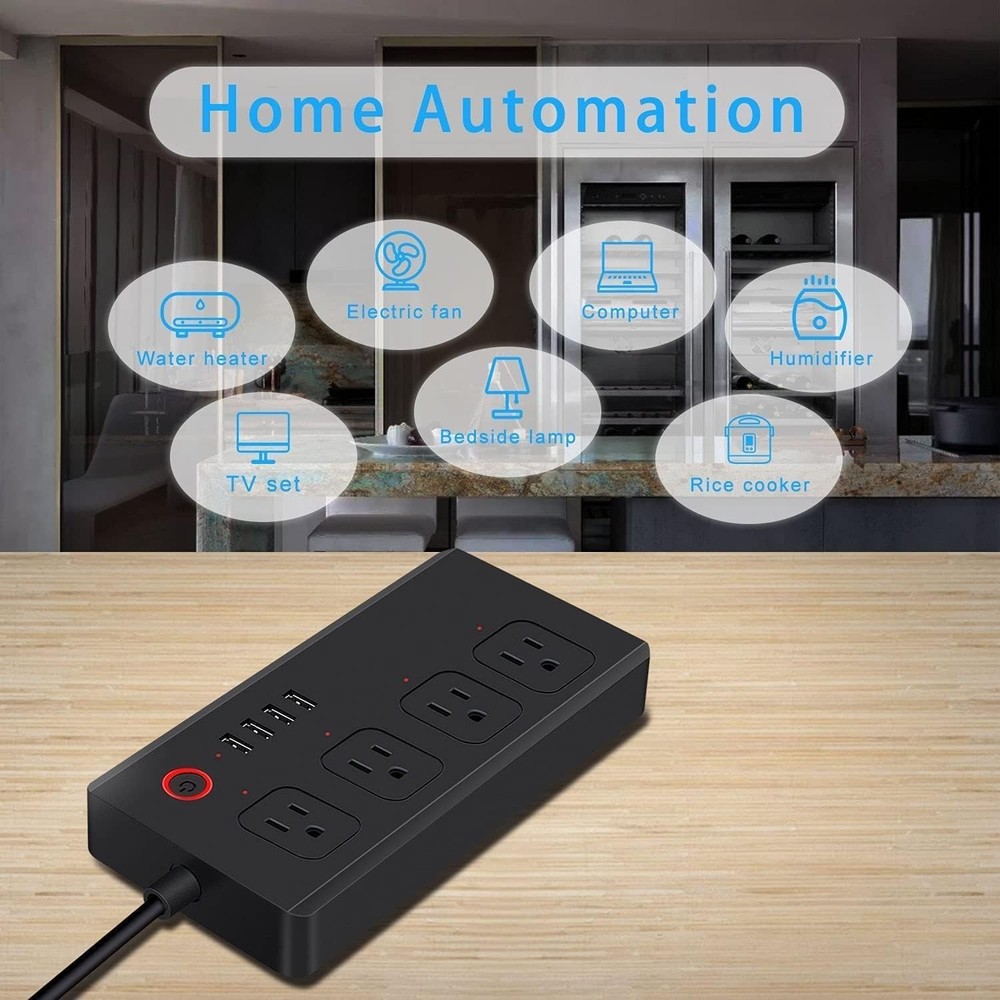 ZigBee Smart Power Strip Surge Protector,Smart Fast Charge, 4 Individually Co...