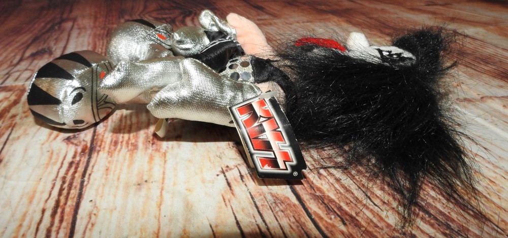 Set of 3 1998 Kiss Bean Bag Dolls, Gene Simmons, Ace Frehley, Paul Stanley