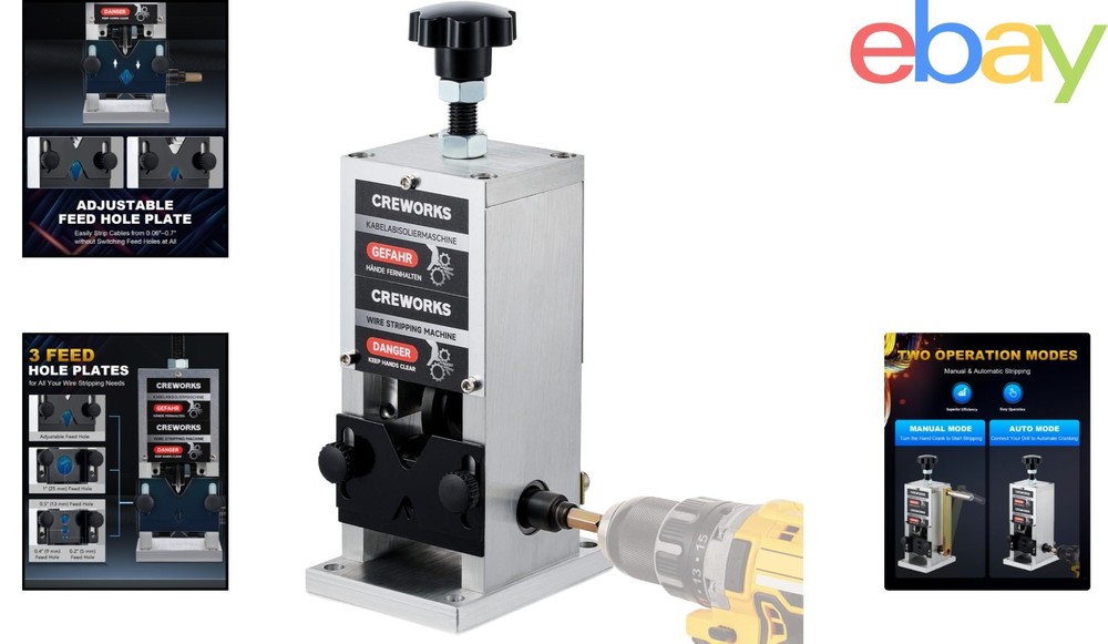 DIY Wire Stripper with Three Feed Hole Plates for Efficient Insulation Removal