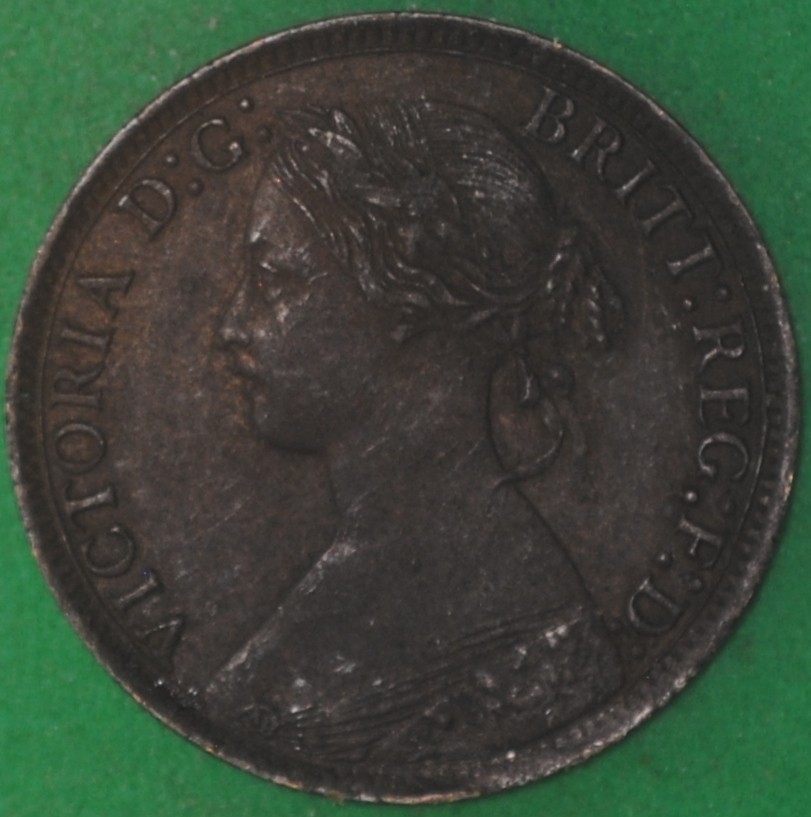 1867 Great Britain Farthing AU+