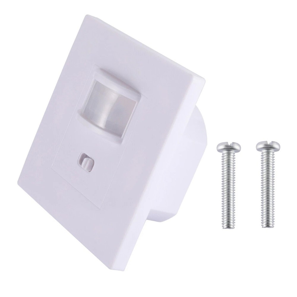 White PIR Motion Sensor Wall Switch AC100-240V for Downlights & Ceiling Lights