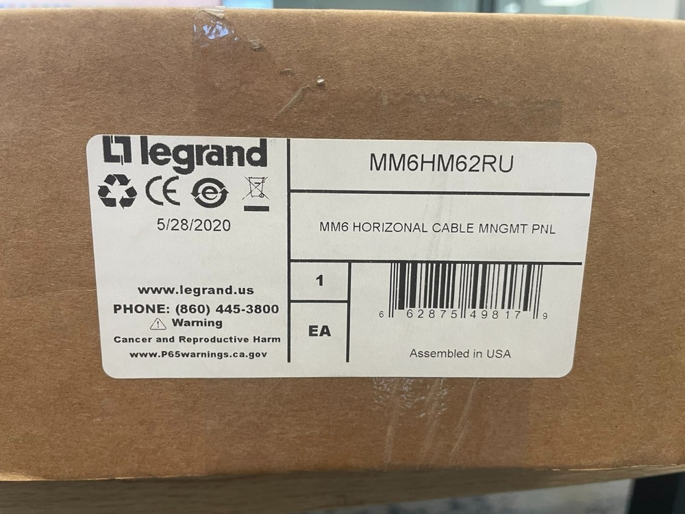 MM6HM62RU - LEGRAND ORTRONICS MM6 HORIZONTAL CABLE MNGMT PNL