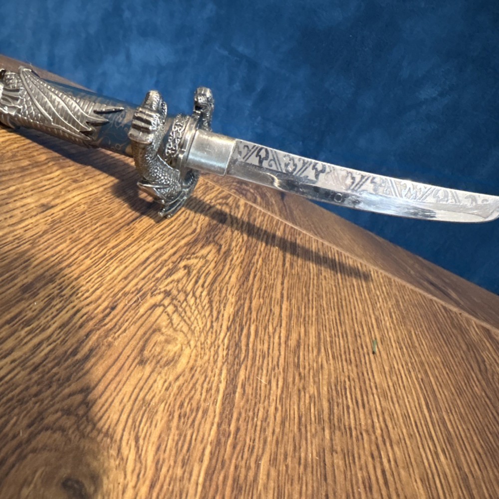 Dragon Handle Silver Stainless Steel Dirk Dagger with Metal Handle
